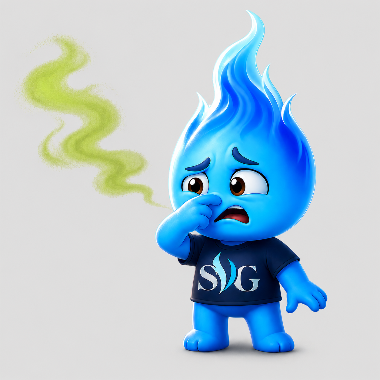 SVG Flame smelling natural gas.